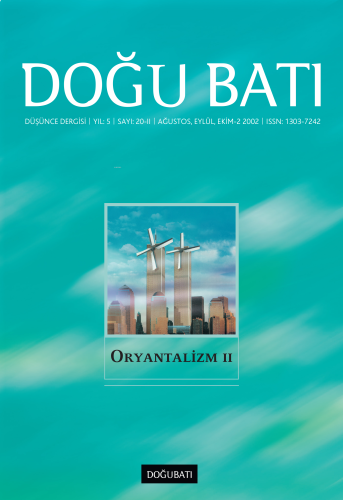 20. Sayı Oryantalizm - II Düşünce Dergisi Yıl: 5 Ağustos, Eylül, Ekim-2 2002